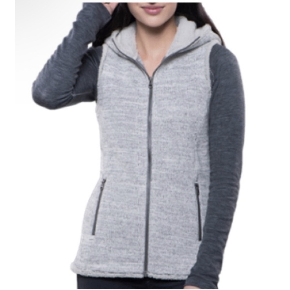 Kuhl Alaska hooded sherpa-lined vest Gray Size Large Outdoors Gorpcore Hiking
